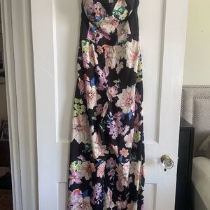 Band of Gypsies Black Floral Wide Leg Jumper